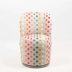 Adèle Chauffeuse pivotante moderne avec tissu à motifs fabriquée en France