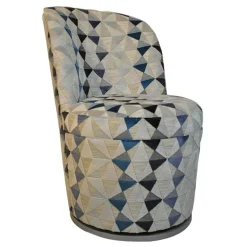 Adèle Chauffeuse pivotante moderne avec tissu à motifs fabriquée en France