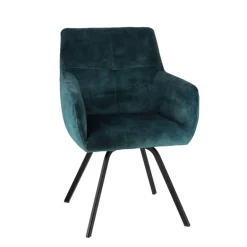 Adrien Fauteuil confortable en tissu avec pieds en métal