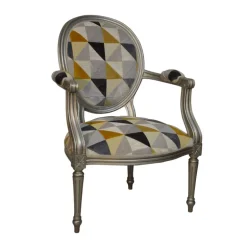 Adrien Fauteuil Louis XVI médaillon revisité fabrication française