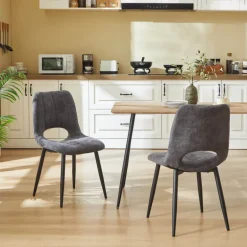 AgatheChaise cosy en tissu avec pieds en métal noir