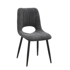 AgatheChaise cosy en tissu avec pieds en métal noir