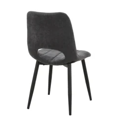 AgatheChaise cosy en tissu avec pieds en métal noir