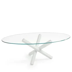 Aikido Sovet® Table de salle à manger ovale design en verre