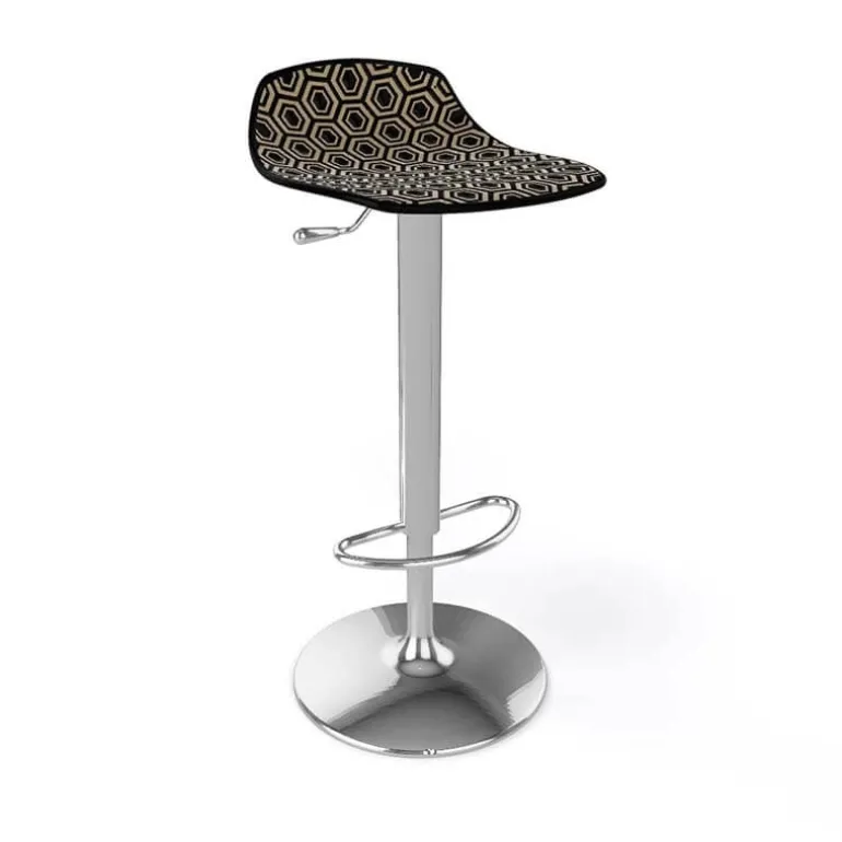 Alhambra 97A / 97AV Tabouret italien sans dossier réglable en hauteur avec assise à motifs