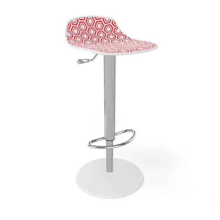 Alhambra 97A / 97AV Tabouret italien sans dossier réglable en hauteur avec assise à motifs