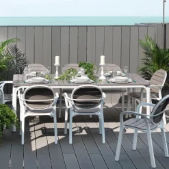 Alloro Table de jardin extensible en polypropylène et aluminium