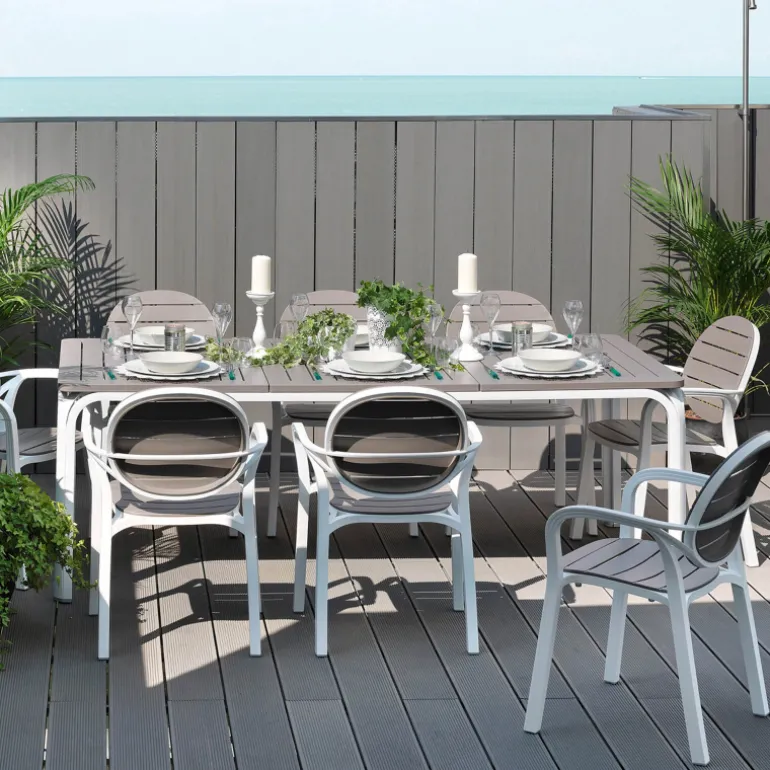 Alloro Table de jardin extensible en polypropylène et aluminium