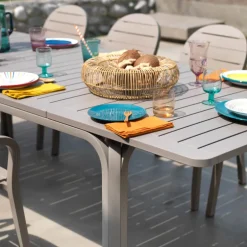 Alloro Table de jardin extensible en polypropylène et aluminium