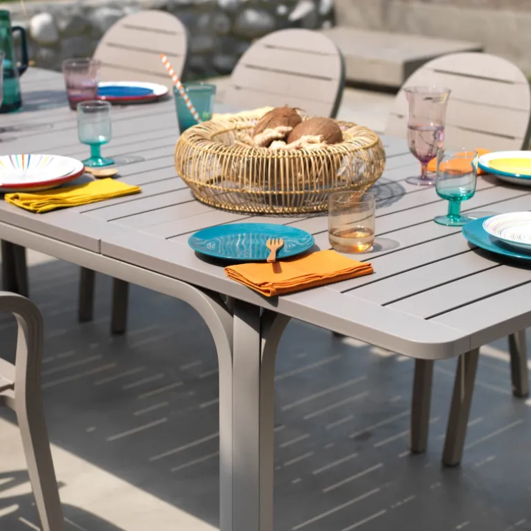 Alloro Table de jardin extensible en polypropylène et aluminium