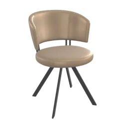 Allure Chaise design confortable pivotante en simili avec pieds en métal