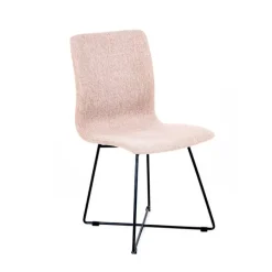 Amelie Chaise en tissu et pieds en métal croisés