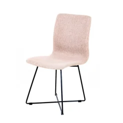 Amelie Chaise en tissu et pieds en métal croisés