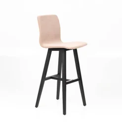 Amelie Tabouret bar en tissu et pieds en bois massif