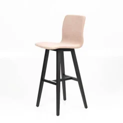 Amelie Tabouret bar en tissu et pieds en bois massif