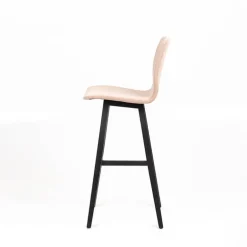 Amelie Tabouret bar en tissu et pieds en bois massif