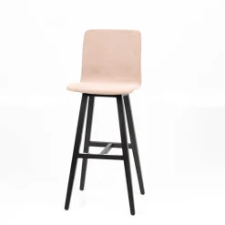 Amelie Tabouret bar en tissu et pieds en bois massif