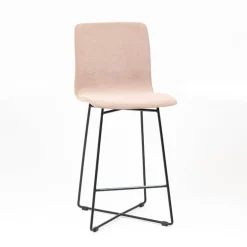 Amelie Tabouret snack en tissu et pieds métal croisé