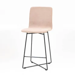 Amelie Tabouret snack en tissu et pieds métal croisé