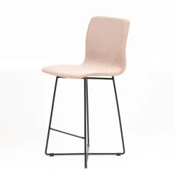 Amelie Tabouret snack en tissu et pieds métal croisé