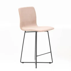 Amelie Tabouret snack en tissu et pieds métal croisé