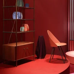 Amika Chaise italienne vintage en croûte de cuir