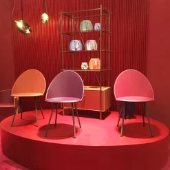 Amika Chaise italienne vintage en croûte de cuir