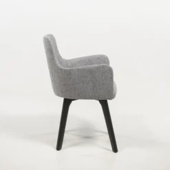 Anders Fauteuil cocooning en tissu et pieds bois