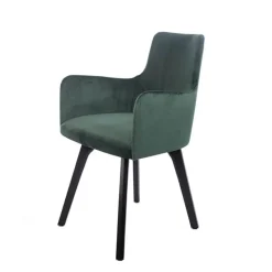 Anders Fauteuil cocooning en tissu et pieds bois