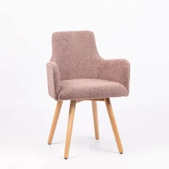Anders Fauteuil cocooning en tissu et pieds bois