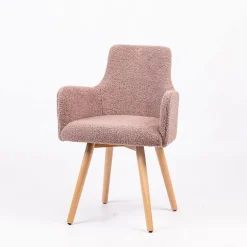 Anders Fauteuil cocooning en tissu et pieds bois