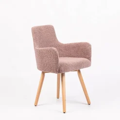 Anders Fauteuil cocooning en tissu et pieds bois