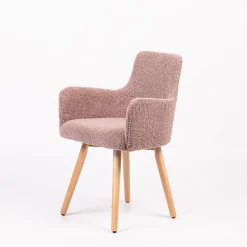 Anders Fauteuil cocooning en tissu et pieds bois