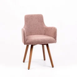 Anders Fauteuil cocooning en tissu et pieds bois