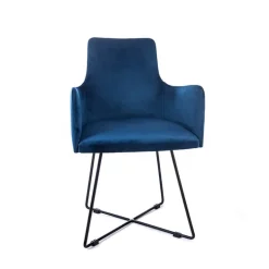 Anders Fauteuil de salle à manger en tissu et pieds métal