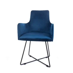 Anders Fauteuil de salle à manger en tissu et pieds métal