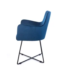 Anders Fauteuil de salle à manger en tissu et pieds métal