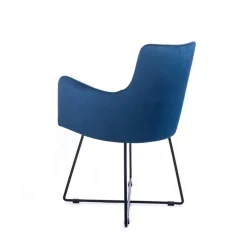 Anders Fauteuil de salle à manger en tissu et pieds métal