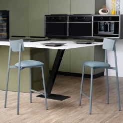 Anémone Carrier ® Tabouret snack contemporain en métal de fabrication française