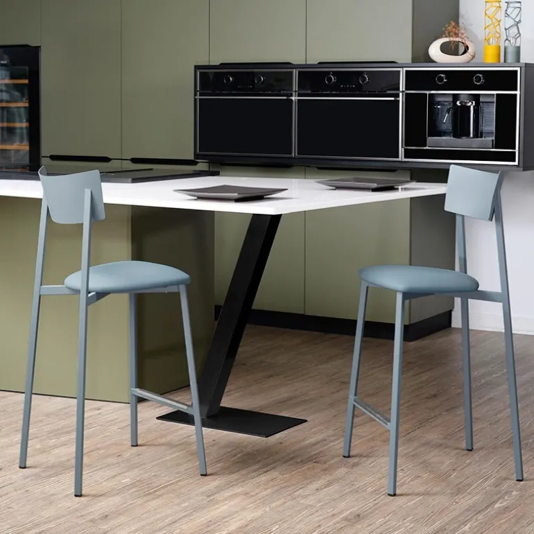 Anémone Carrier ® Tabouret snack contemporain en métal de fabrication française