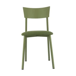 Anémone Carrier® Chaise française avec assise en tissu rembourrée et dossier métal