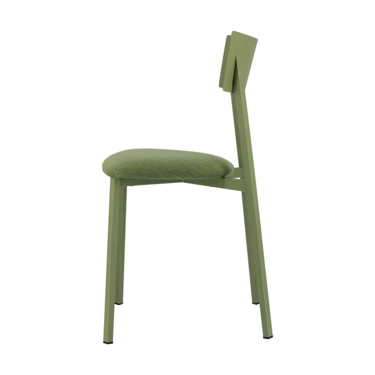 Anémone Carrier® Chaise française avec assise en tissu rembourrée et dossier métal