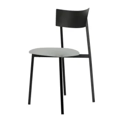 Anémone Carrier® Chaise française avec assise en tissu rembourrée et dossier métal