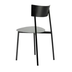 Anémone Carrier® Chaise française avec assise en tissu rembourrée et dossier métal