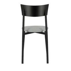 Anémone Carrier® Chaise française avec assise en tissu rembourrée et dossier métal