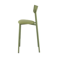 Anémone Carrier® Tabouret snack français avec assise en tissu rembourrée et dossier métal