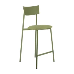 Anémone Carrier® Tabouret snack français avec assise en tissu rembourrée et dossier métal