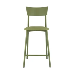 Anémone Carrier® Tabouret snack français avec assise en tissu rembourrée et dossier métal
