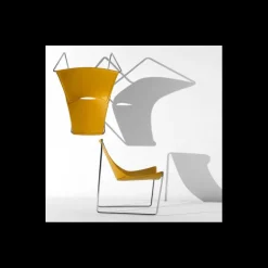 Apelle Midj® Chaise transat design en croûte de cuir et métal