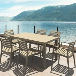 Ares Table de terrasse rectangulaire en résine